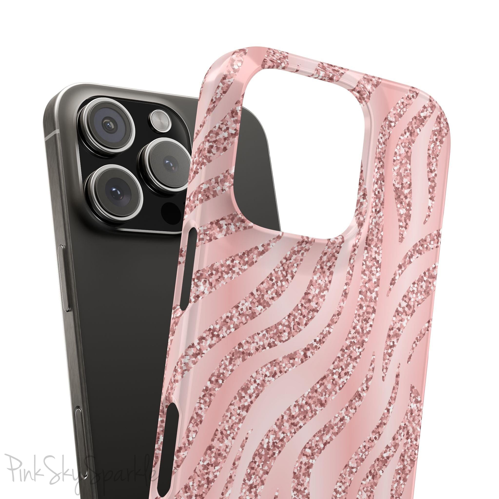 Rose Gold Zebra Slim iPhone Case