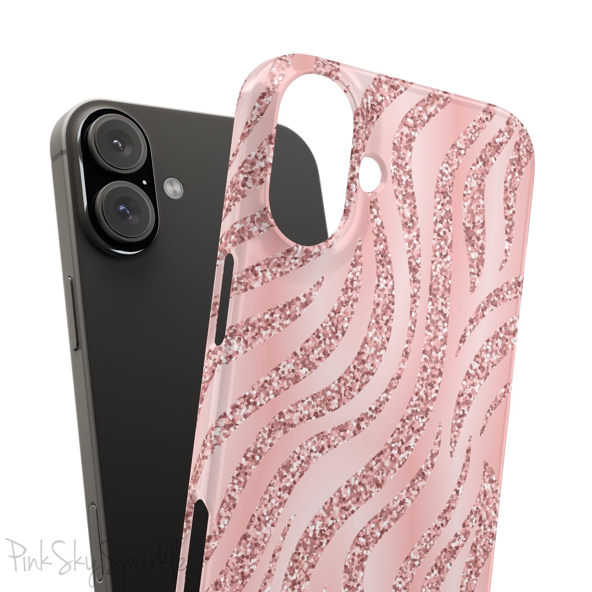 Rose Gold Zebra Slim iPhone Case