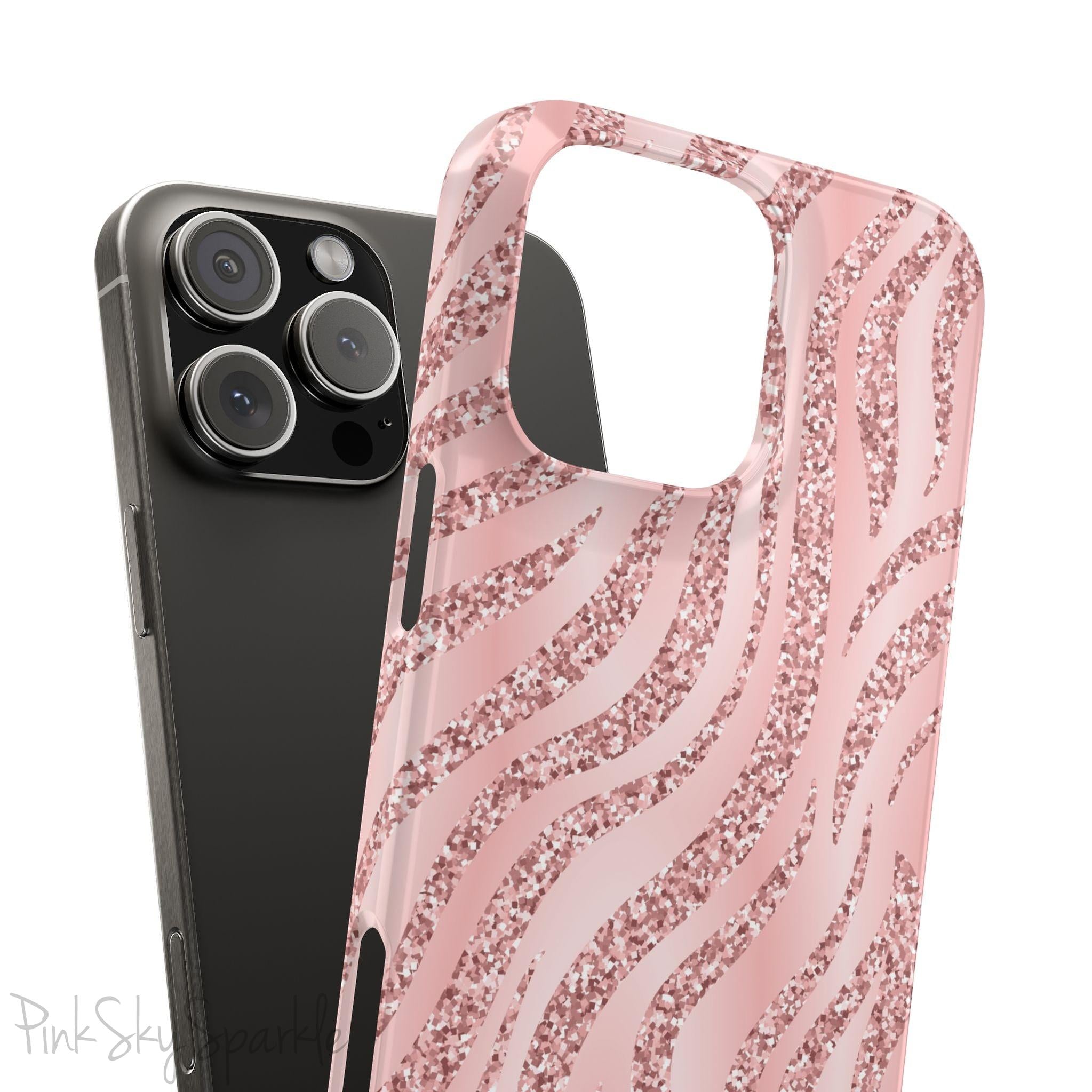 Rose Gold Zebra Slim iPhone Case