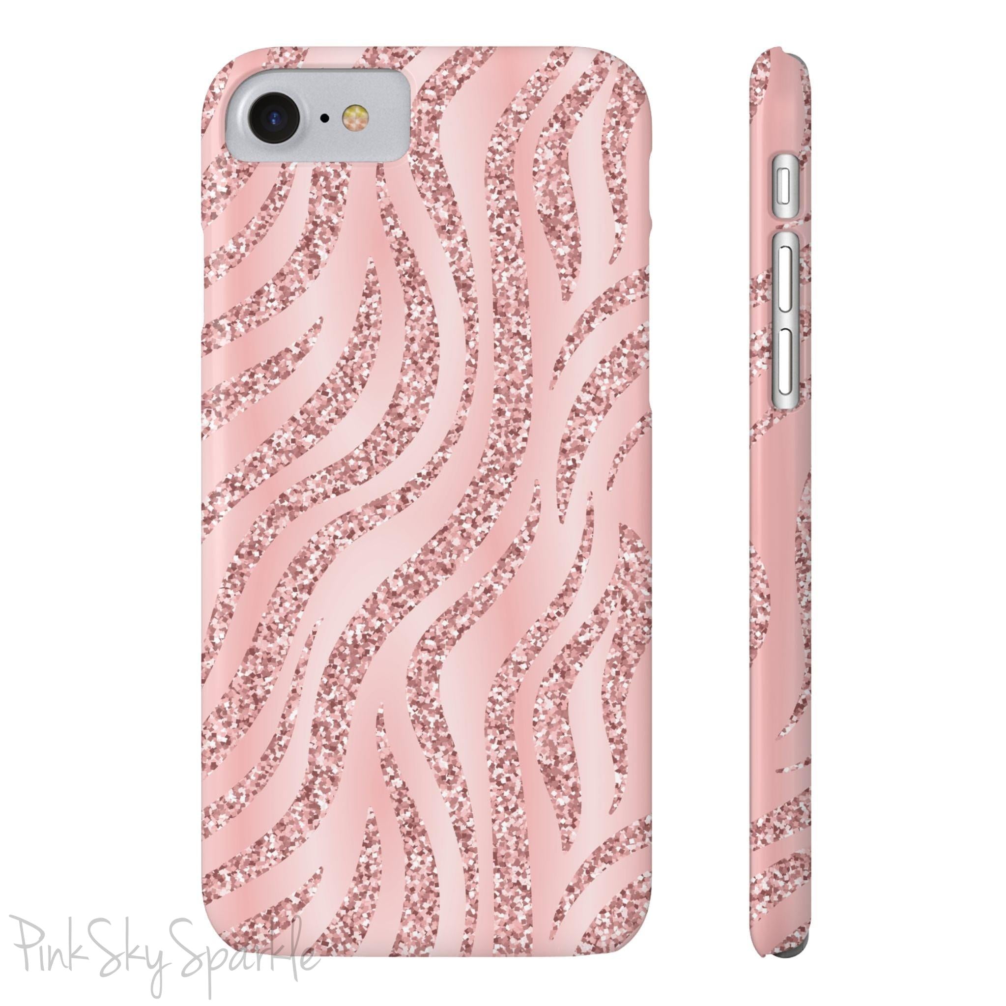 Rose Gold Zebra Slim iPhone Case