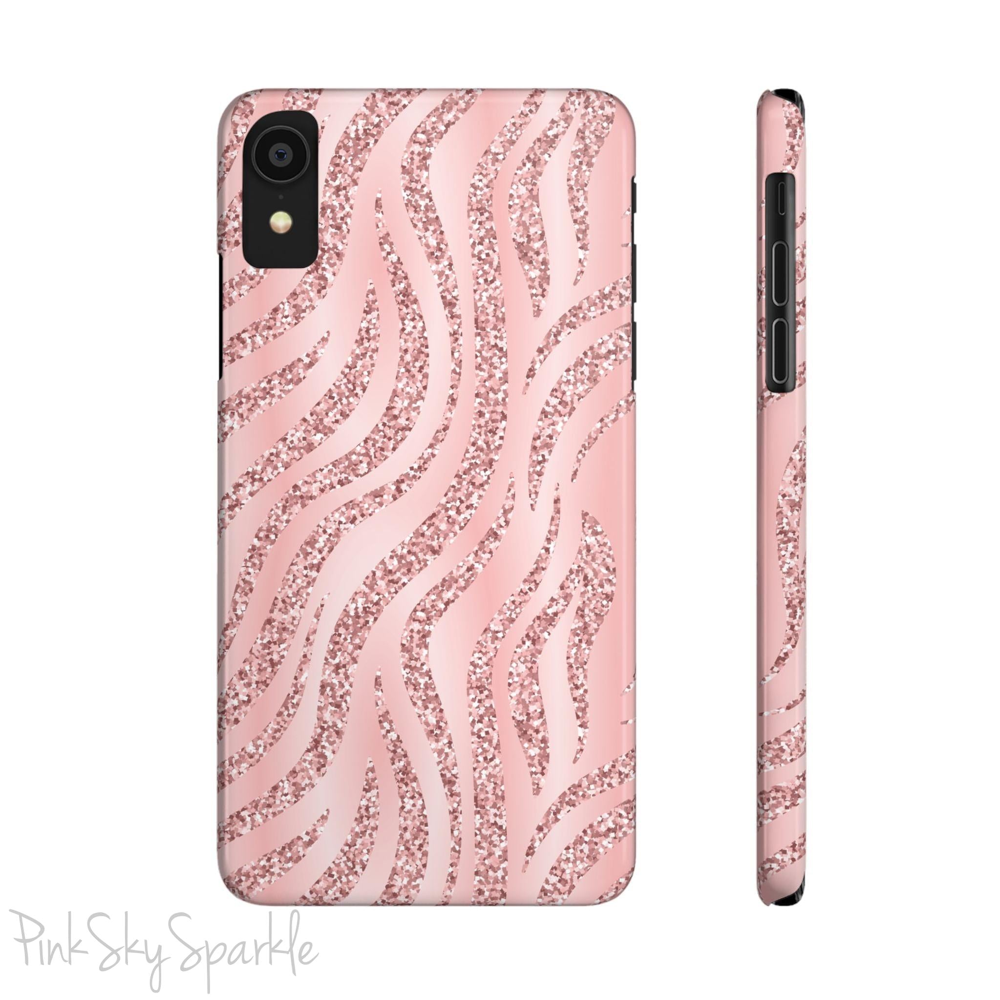 Rose Gold Zebra Slim iPhone Case