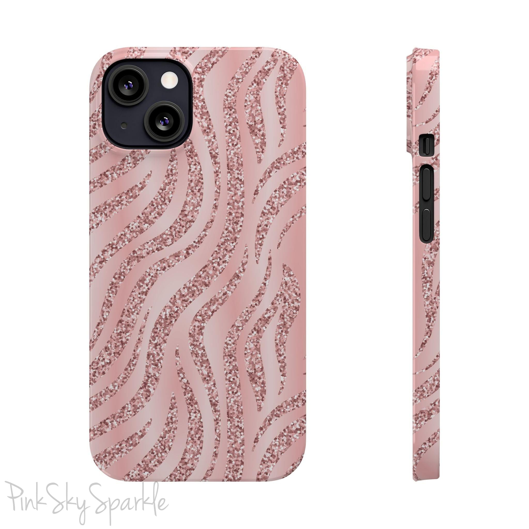 Rose Gold Zebra Slim iPhone Case