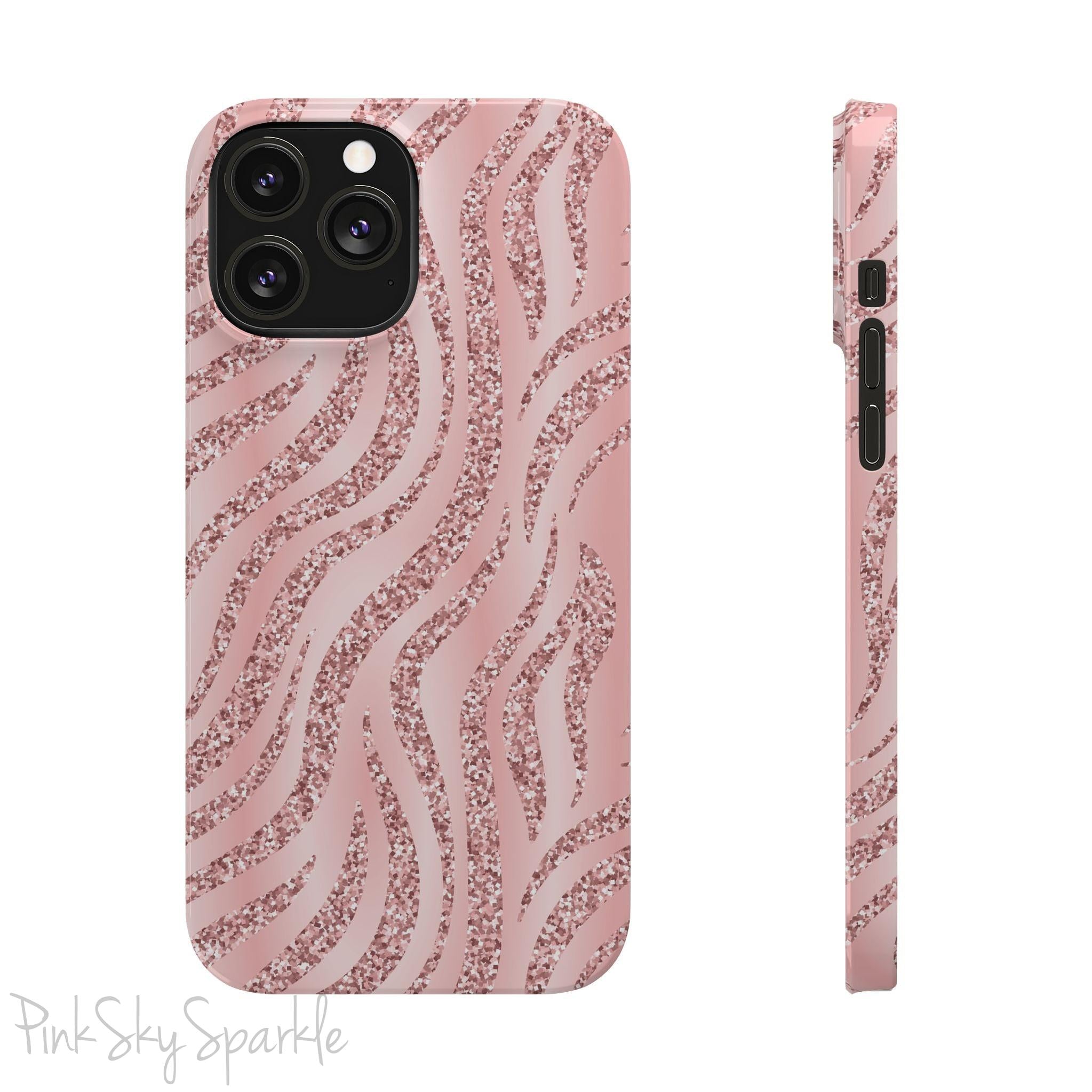 Rose Gold Zebra Slim iPhone Case
