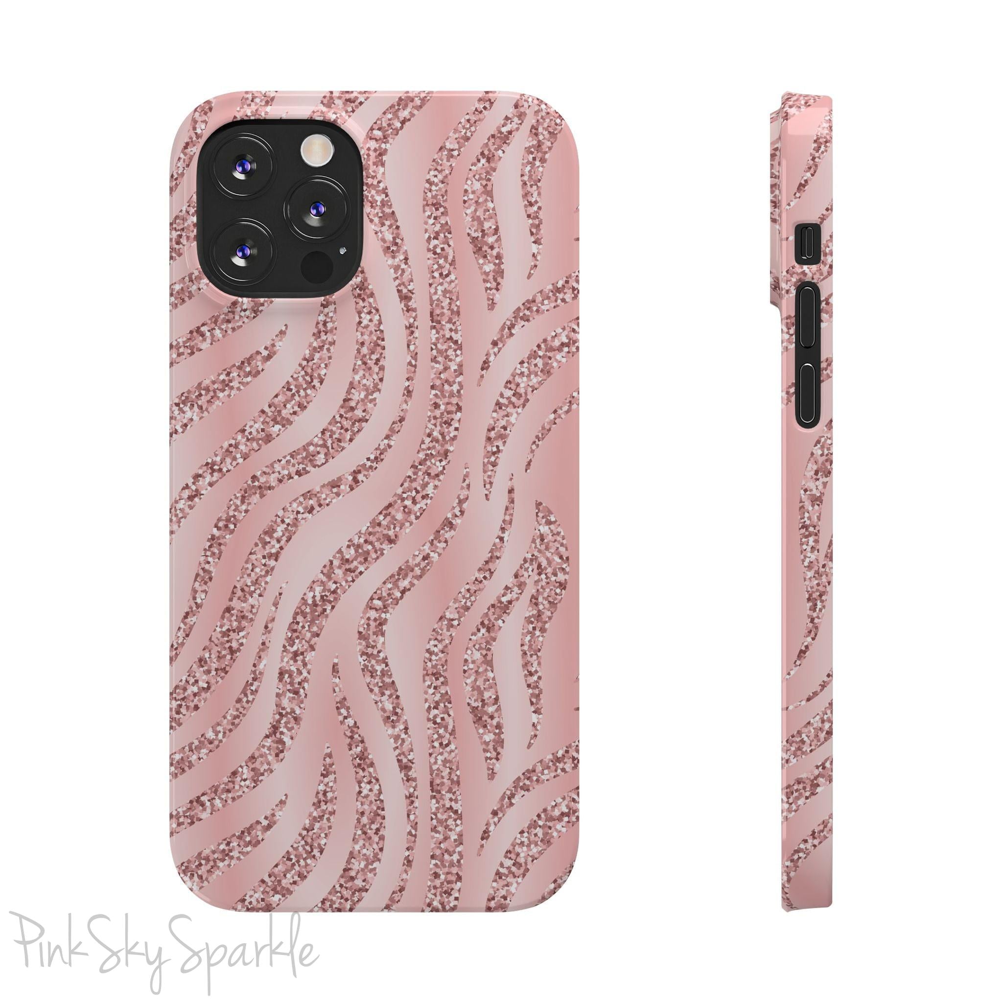 Rose Gold Zebra Slim iPhone Case