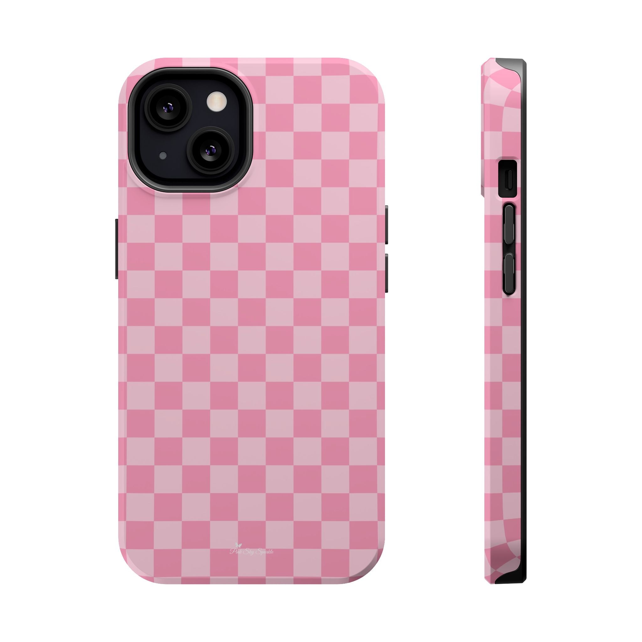 Stylish Pink Checkered Magnetic iPhone Case