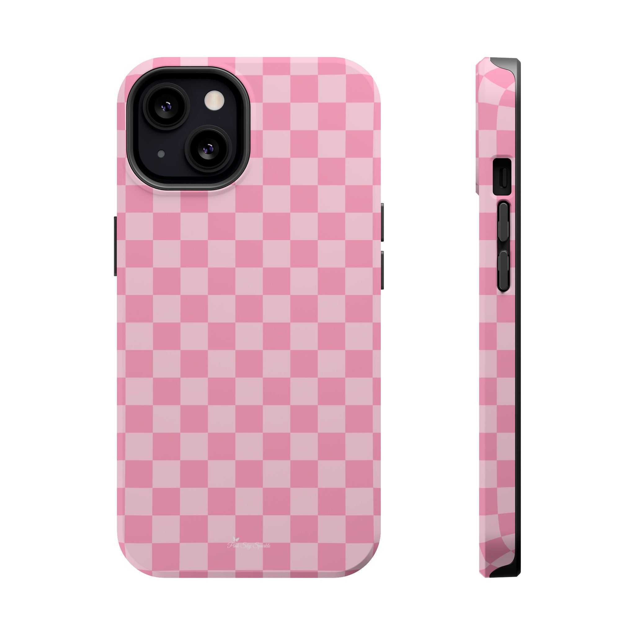 Stylish Pink Checkered Magnetic iPhone Case