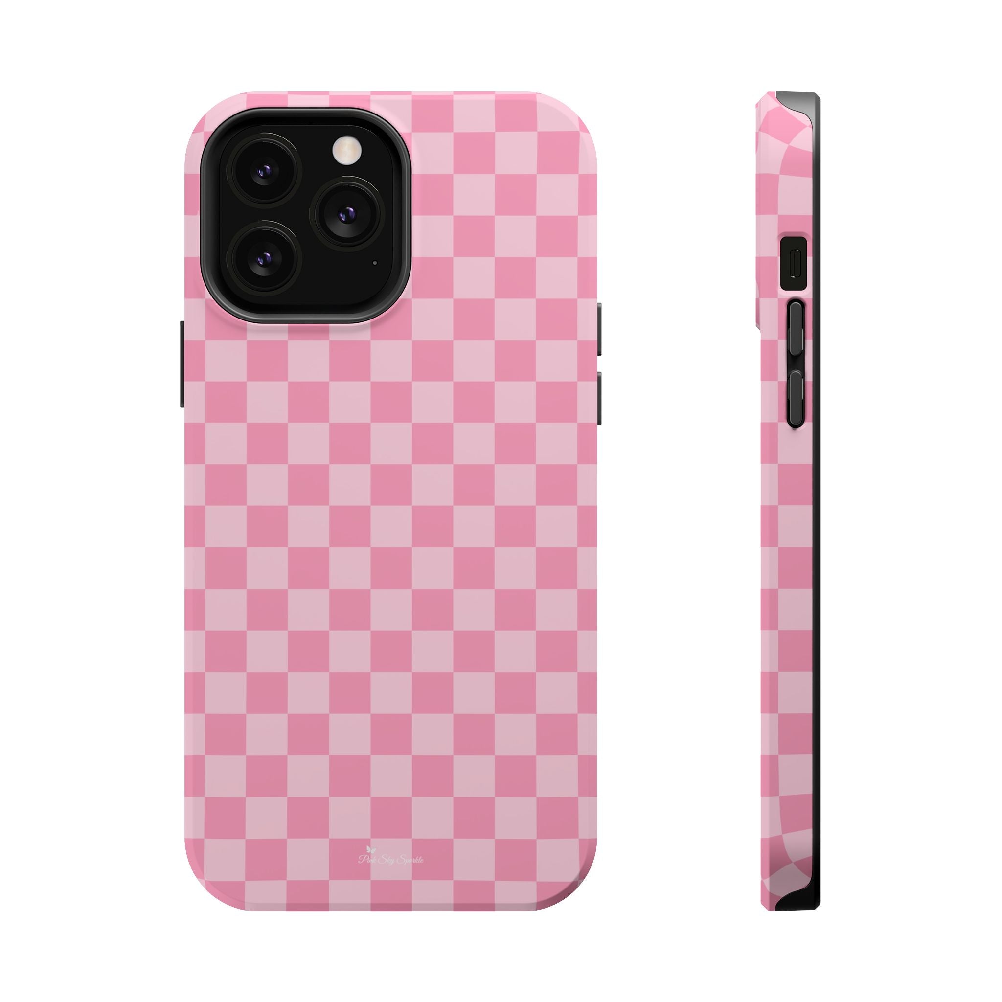 Stylish Pink Checkered Magnetic iPhone Case