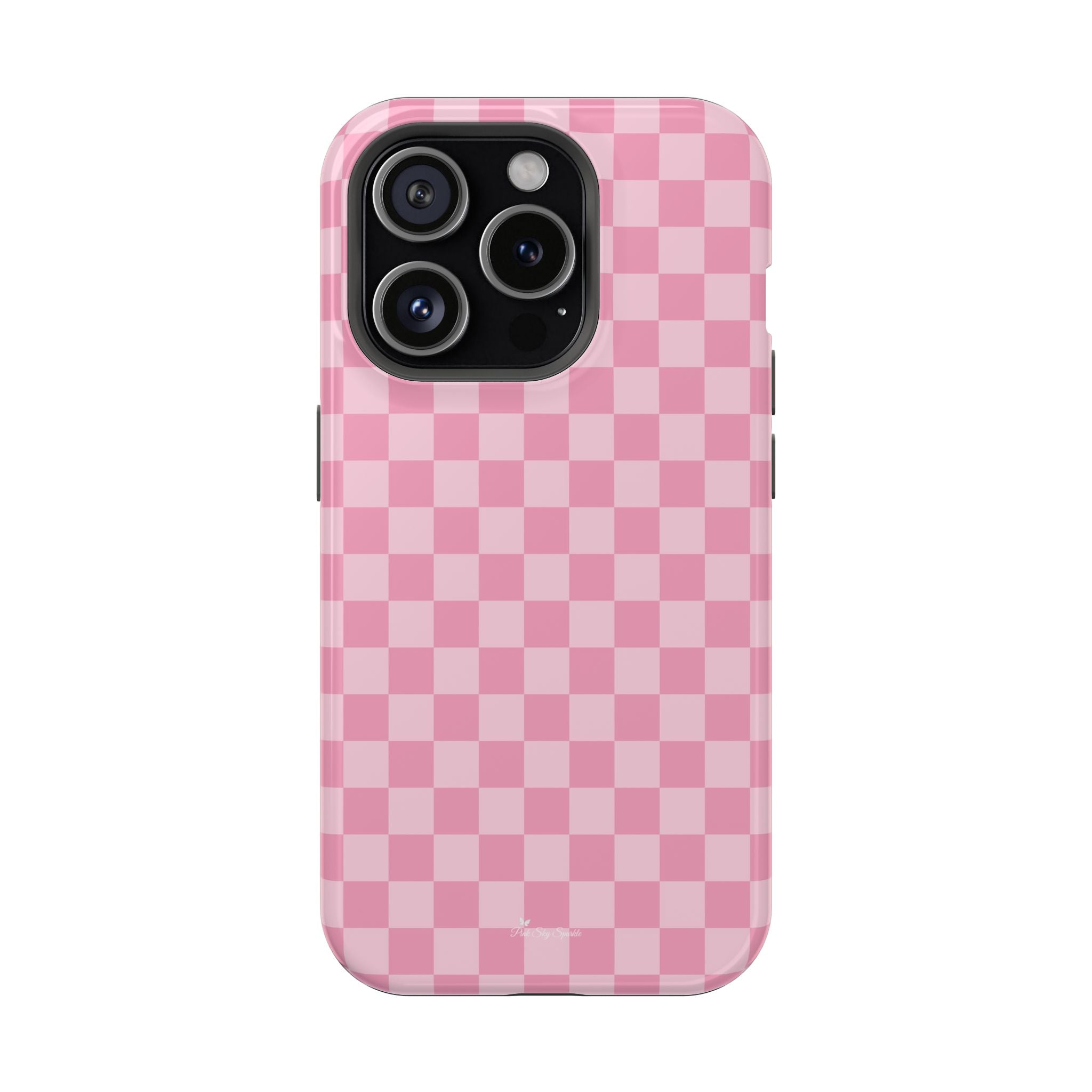 Stylish Pink Checkered Magnetic iPhone Case