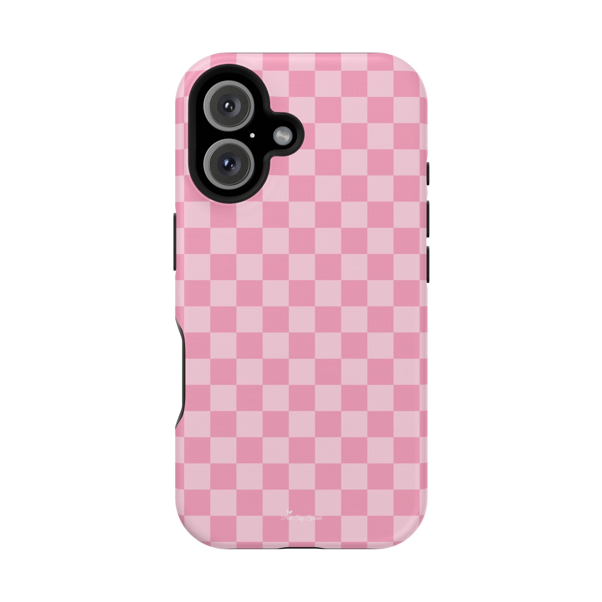 Stylish Pink Checkered Magnetic iPhone Case