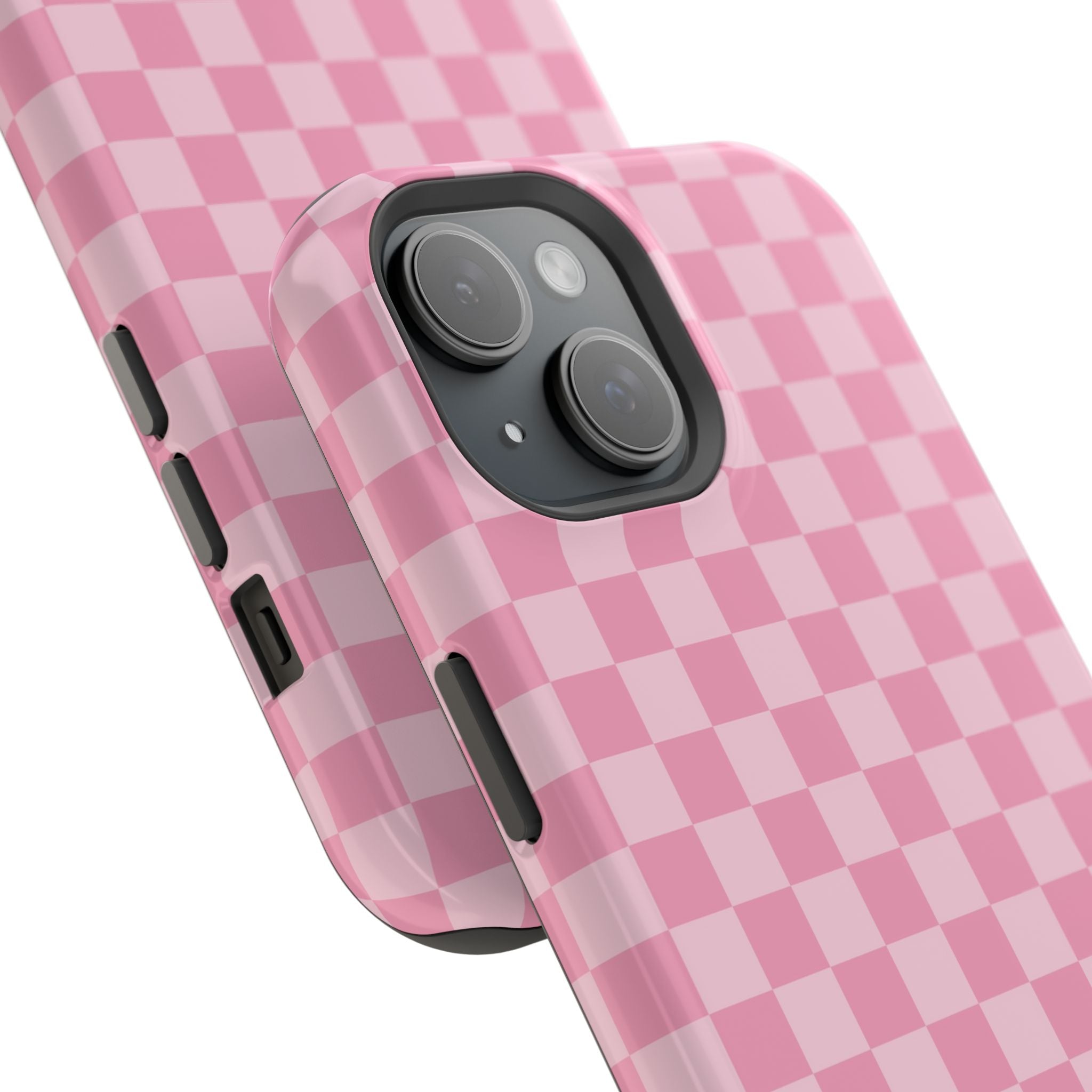 Stylish Pink Checkered Magnetic iPhone Case