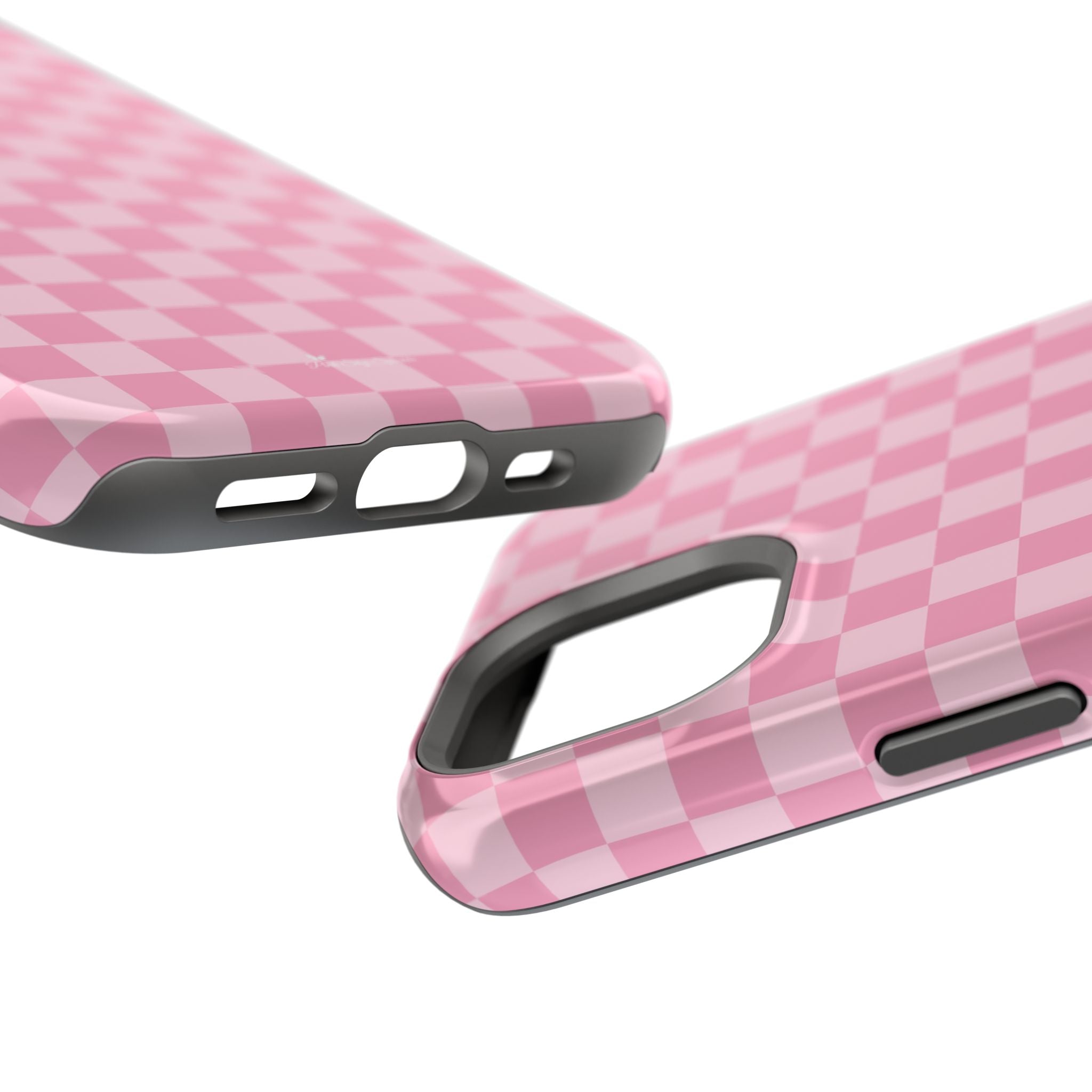 Stylish Pink Checkered Magnetic iPhone Case
