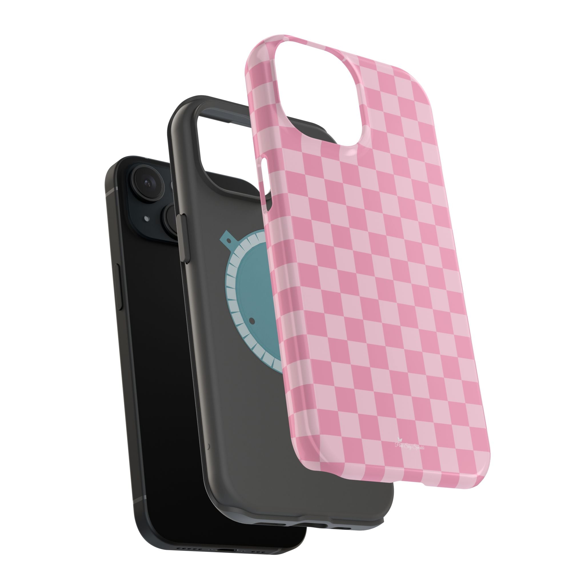 Stylish Pink Checkered Magnetic iPhone Case