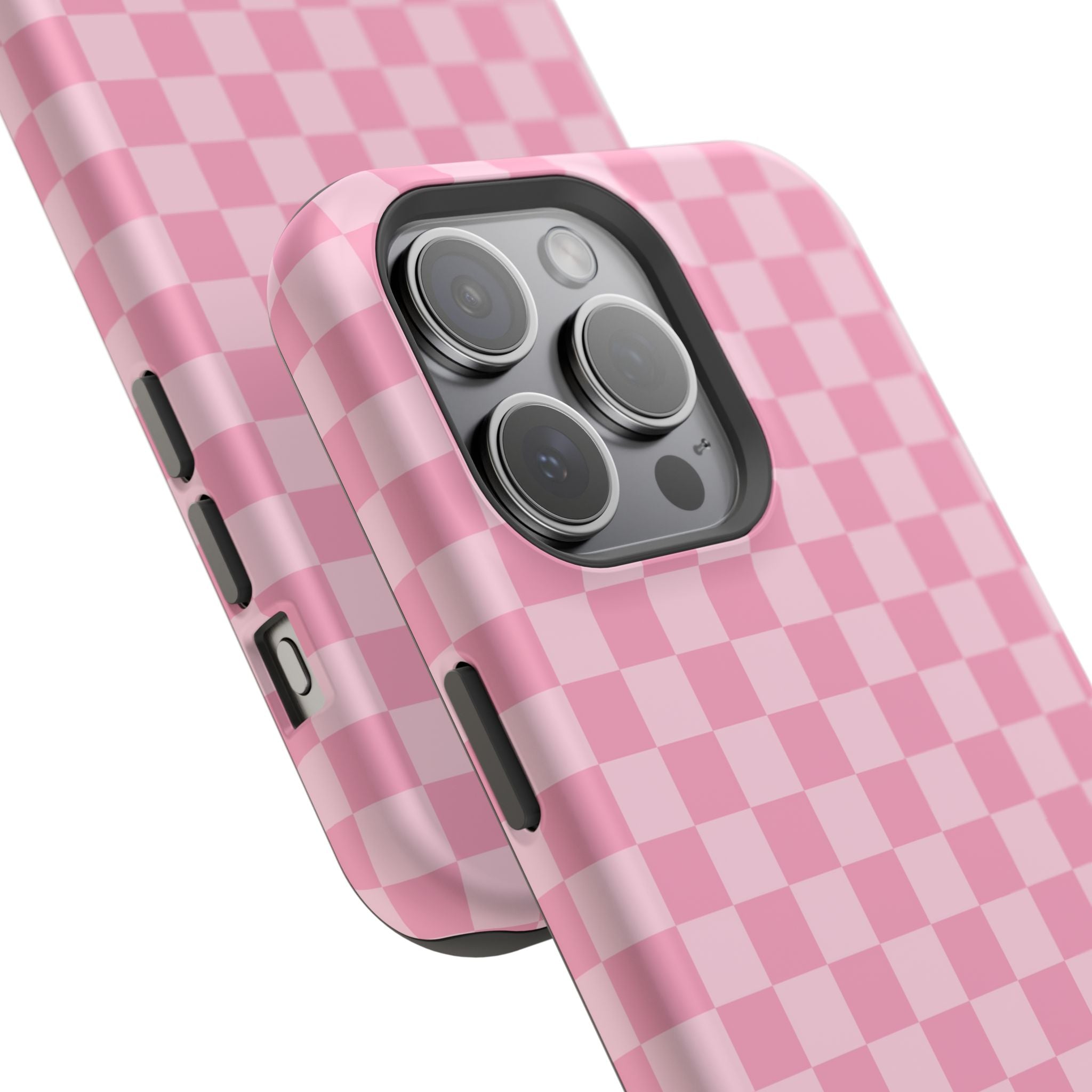 Stylish Pink Checkered Magnetic iPhone Case
