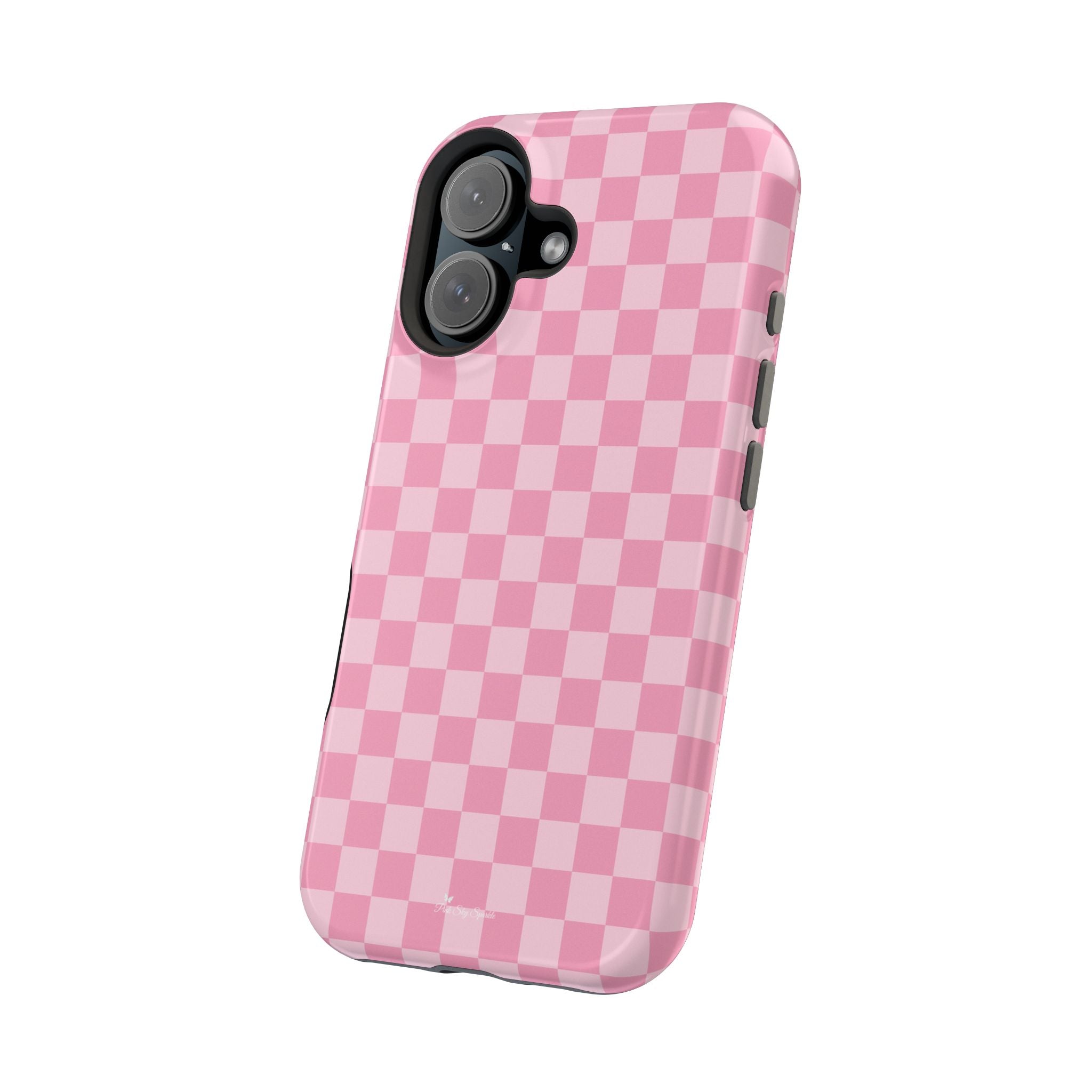 Stylish Pink Checkered Magnetic iPhone Case