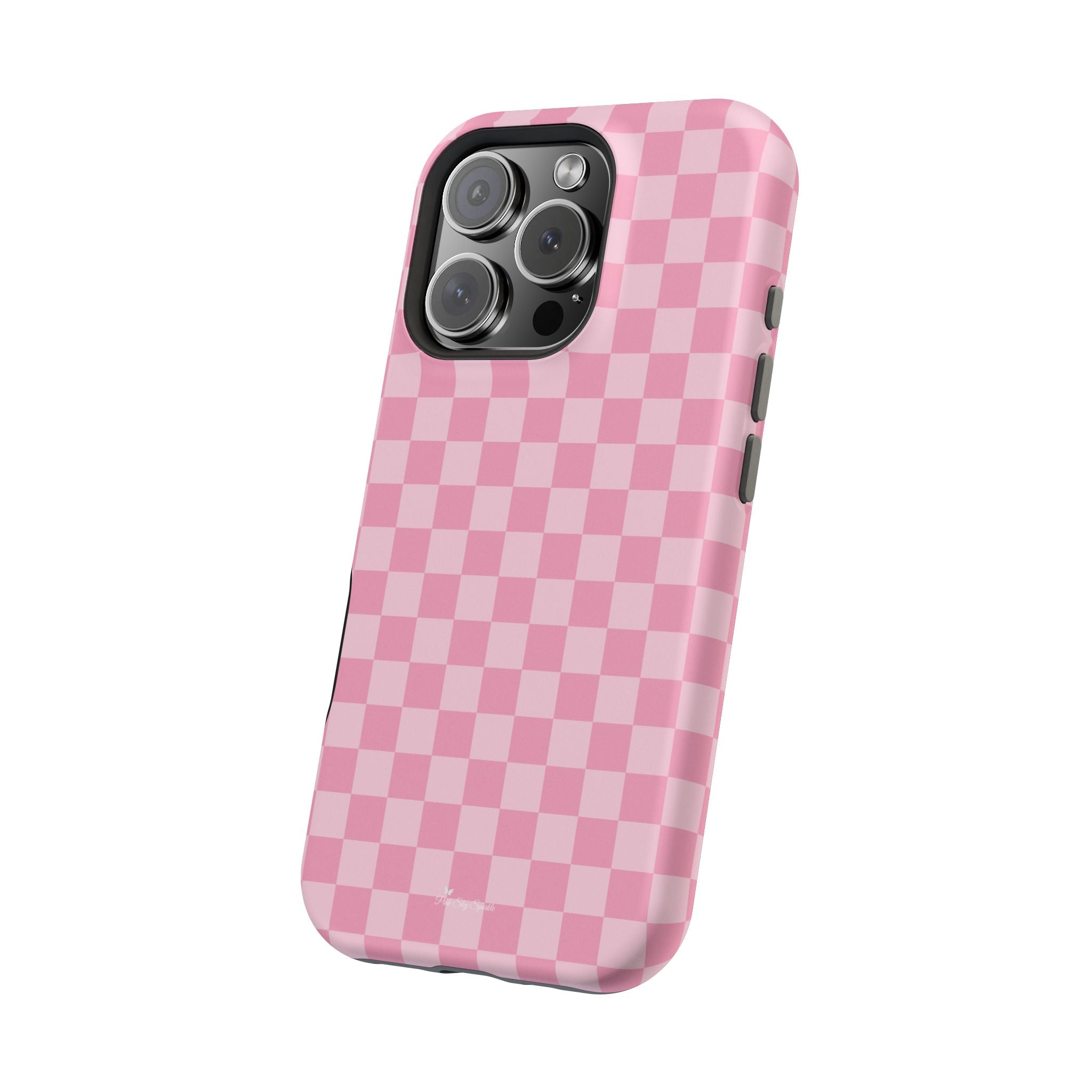 Stylish Pink Checkered Magnetic iPhone Case