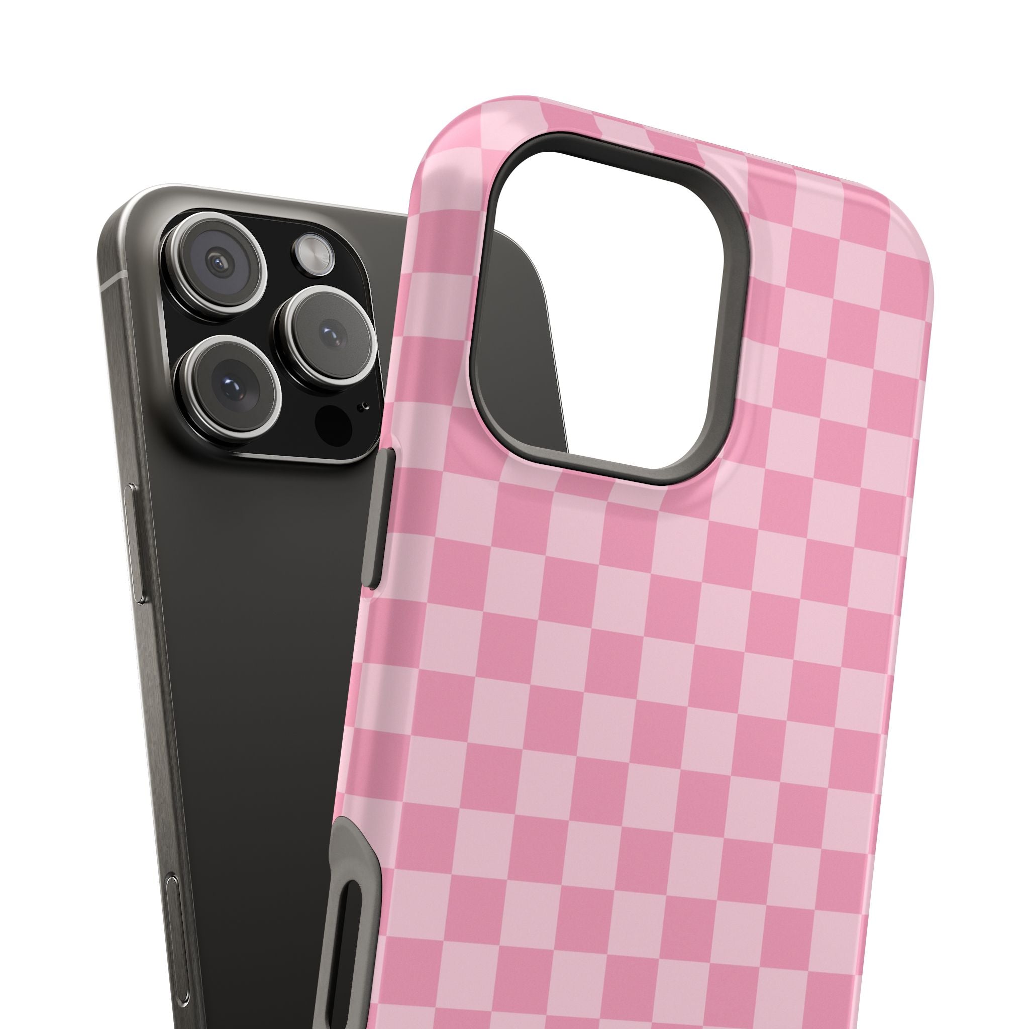 Stylish Pink Checkered Magnetic iPhone Case