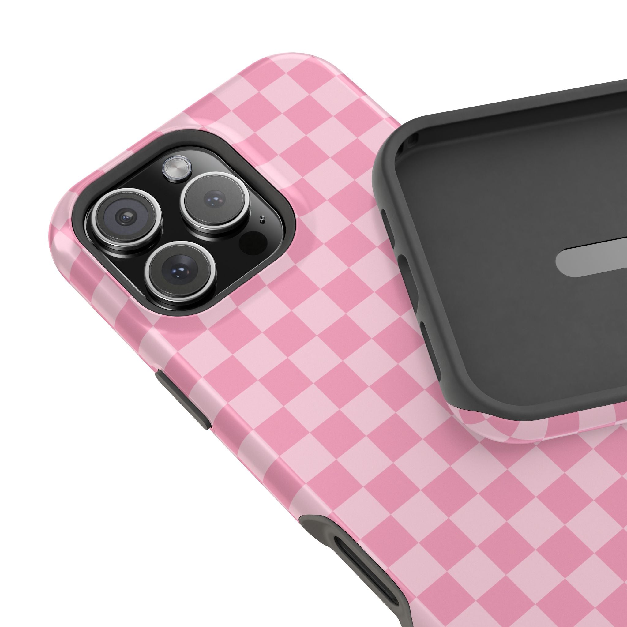 Stylish Pink Checkered Magnetic iPhone Case