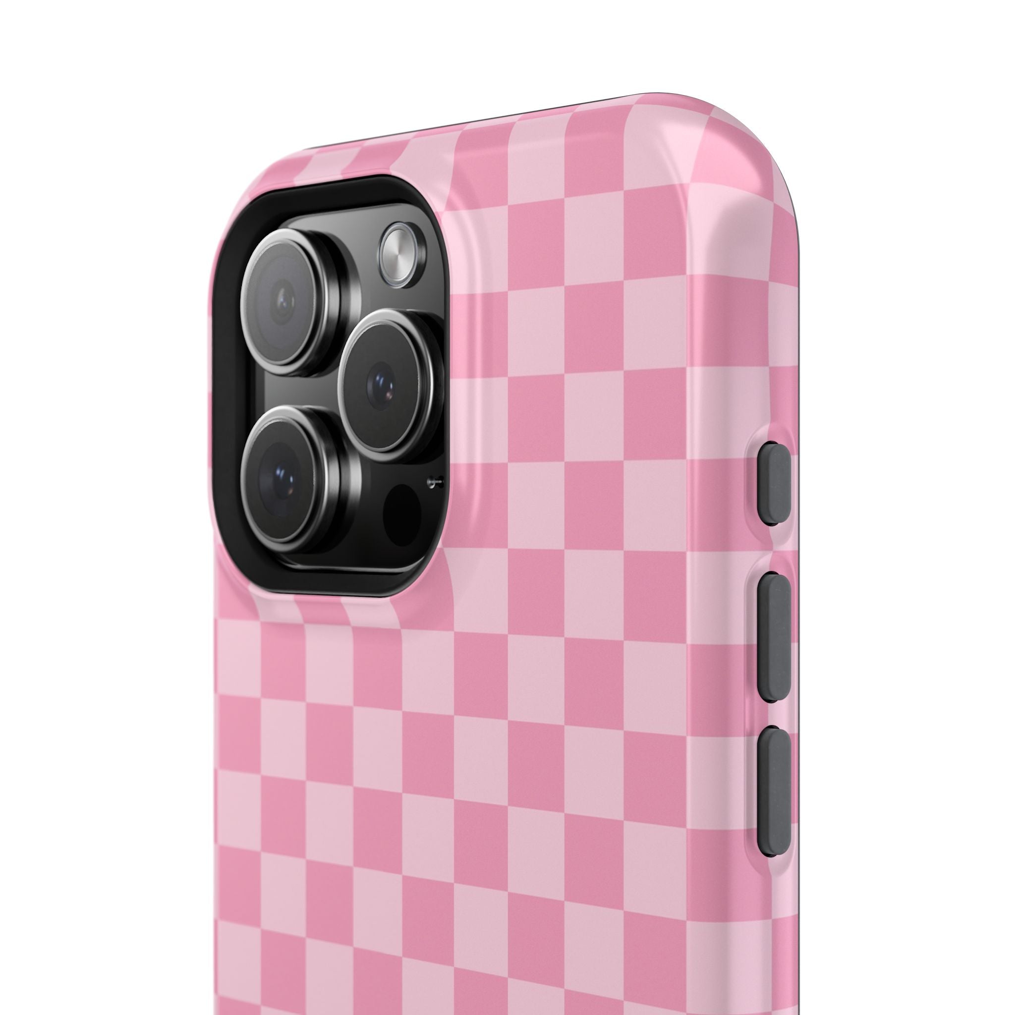 Stylish Pink Checkered Magnetic iPhone Case