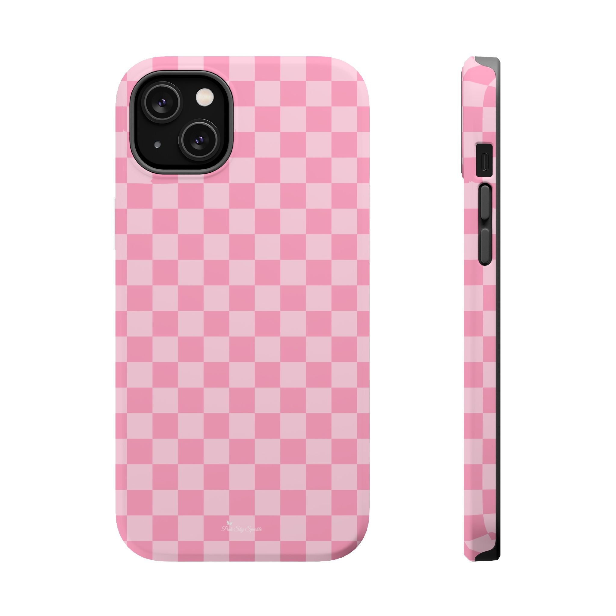 Stylish Pink Checkered Magnetic iPhone Case