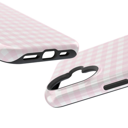 Baby Pink Gingham Magnetic iPhone Case