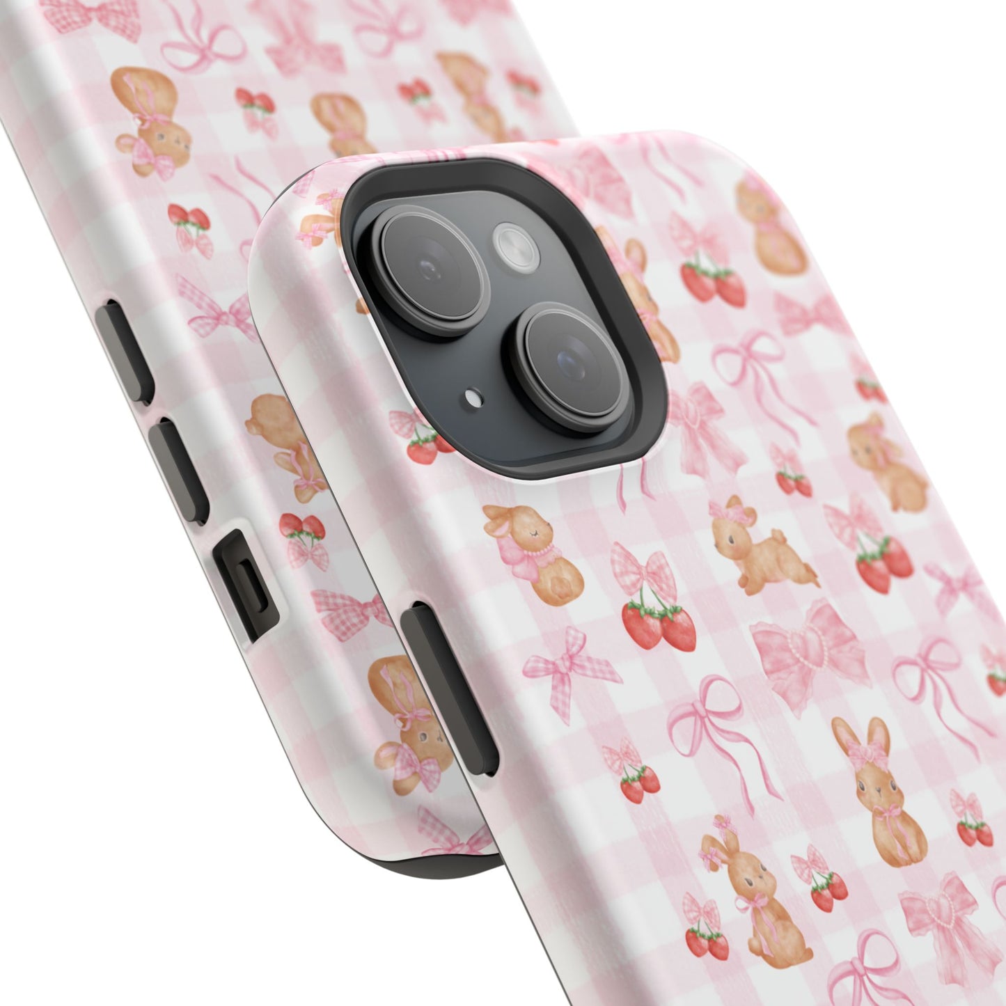 Sweet Baby Bunny Gingham Coquette Magnetic iPhone Case