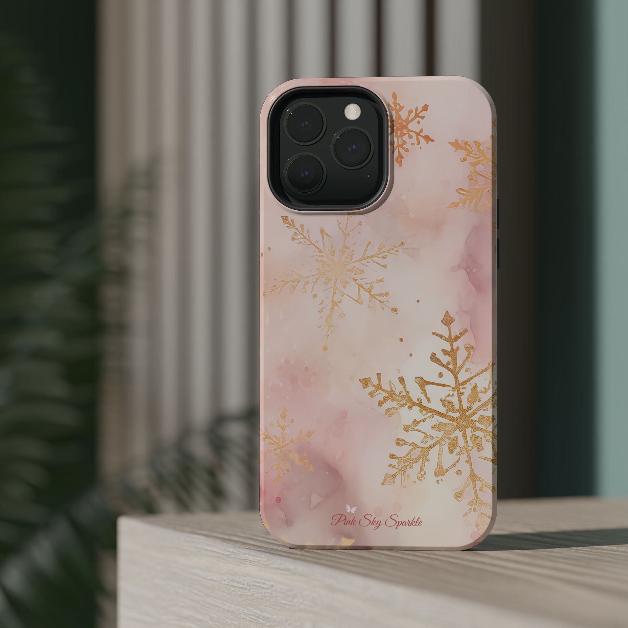 Pink & Gold Winter Wonderland Magnetic iPhone Case