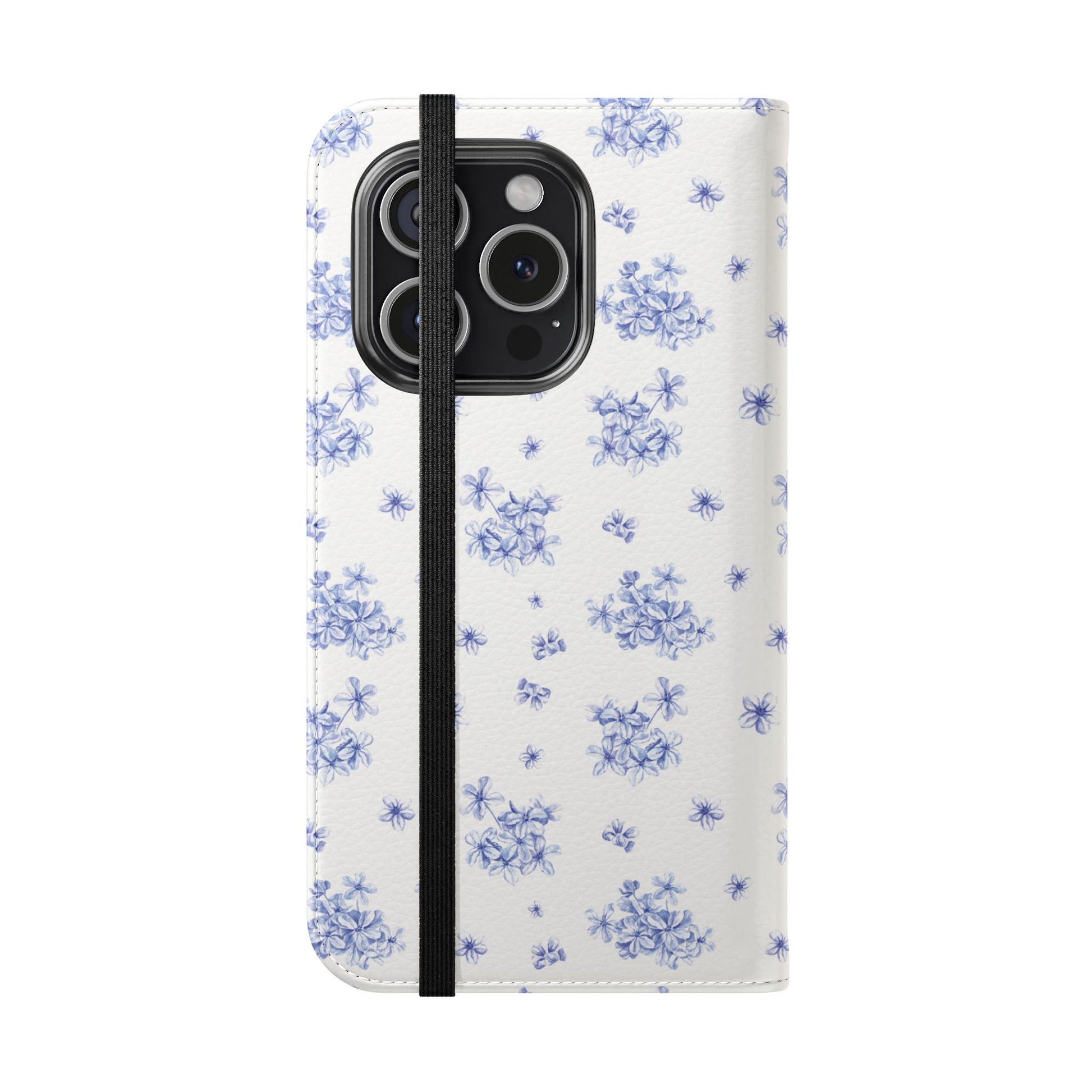 Blue Bloom Wallet Flip Case for iPhone