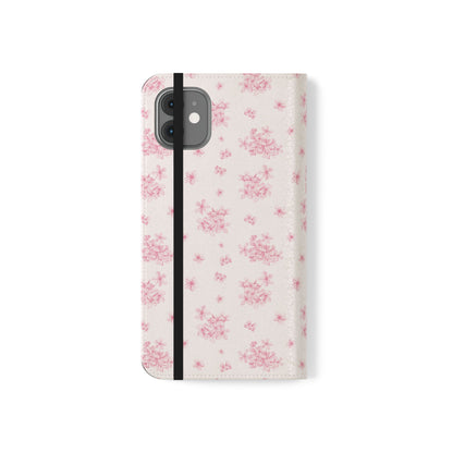 Pink Bloom Wallet Flip Case for iPhone