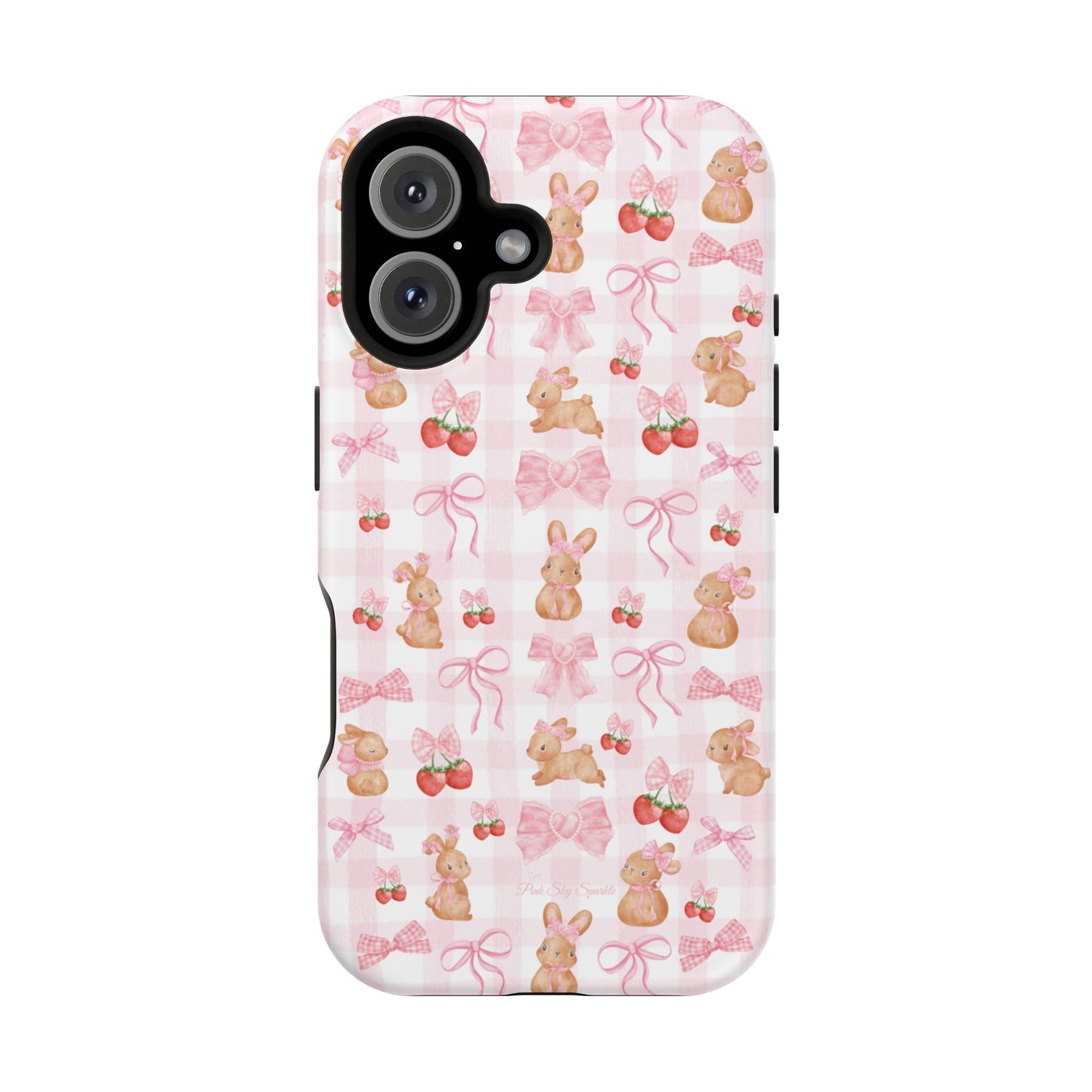 Sweet Baby Bunny Gingham Coquette Magnetic iPhone Case