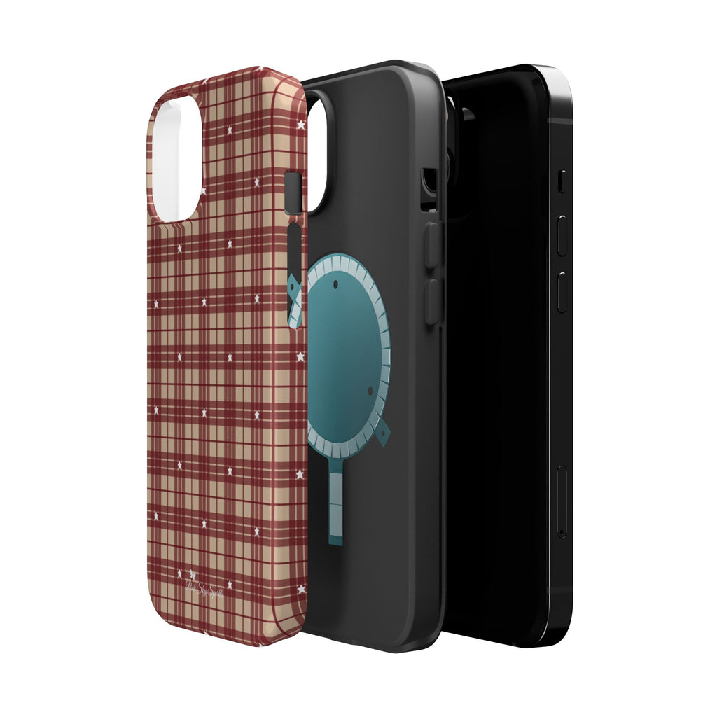Rustic Plaid Magnetic iPhone Case – Cozy Cabin Christmas Edition