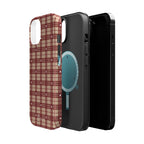 Rustic Plaid Magnetic iPhone Case – Cozy Cabin Christmas Edition