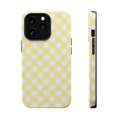 Cottage Chic Yellow Gingham Magnetic iPhone Case