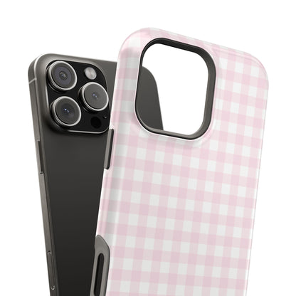 Baby Pink Gingham Magnetic iPhone Case