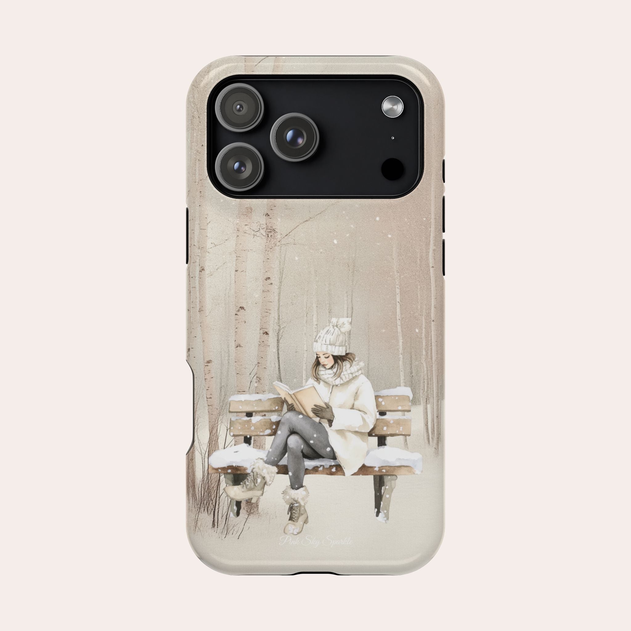 Étui magnétique pour iPhone « Lecture d'hiver »