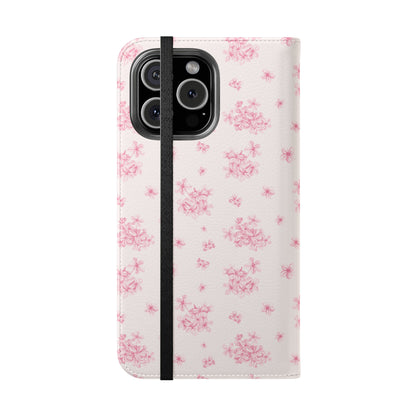 Pink Bloom Wallet Flip Case for iPhone