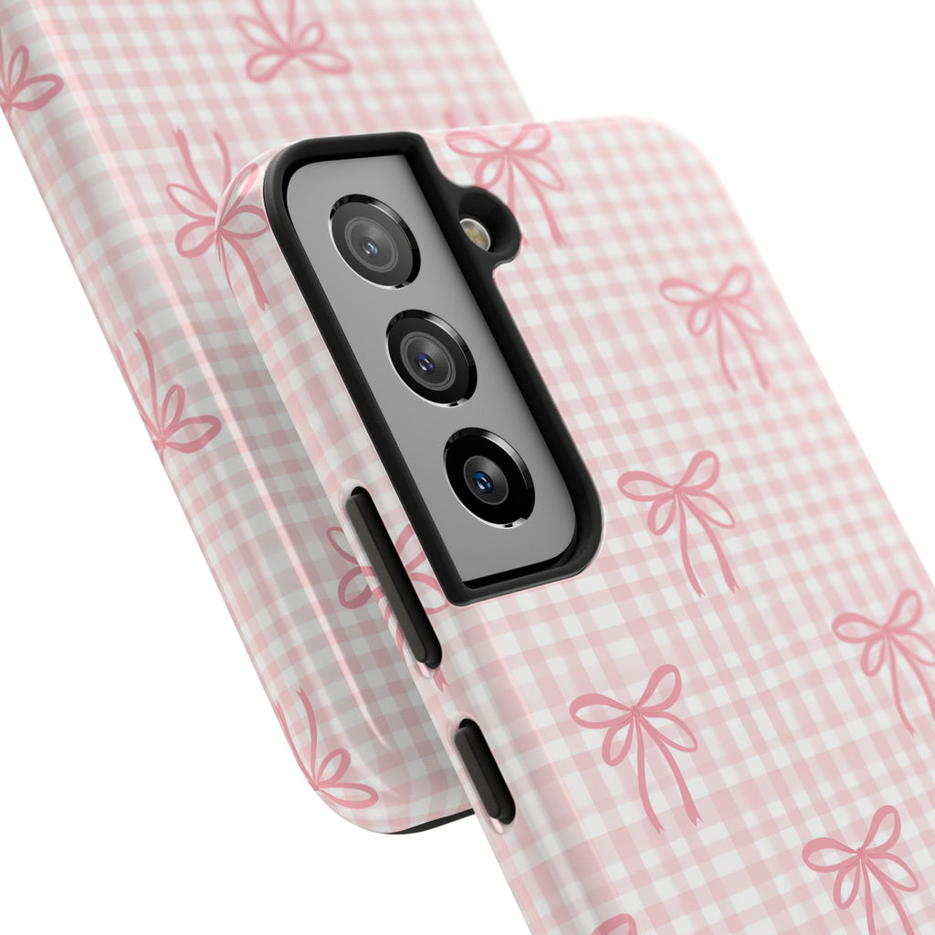 Pink Gingham Coquette Samsung Galaxy Phone Case