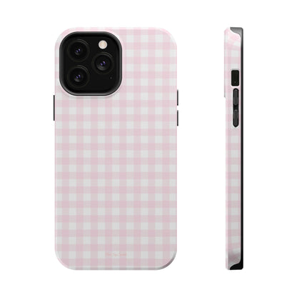 Baby Pink Gingham Magnetic iPhone Case