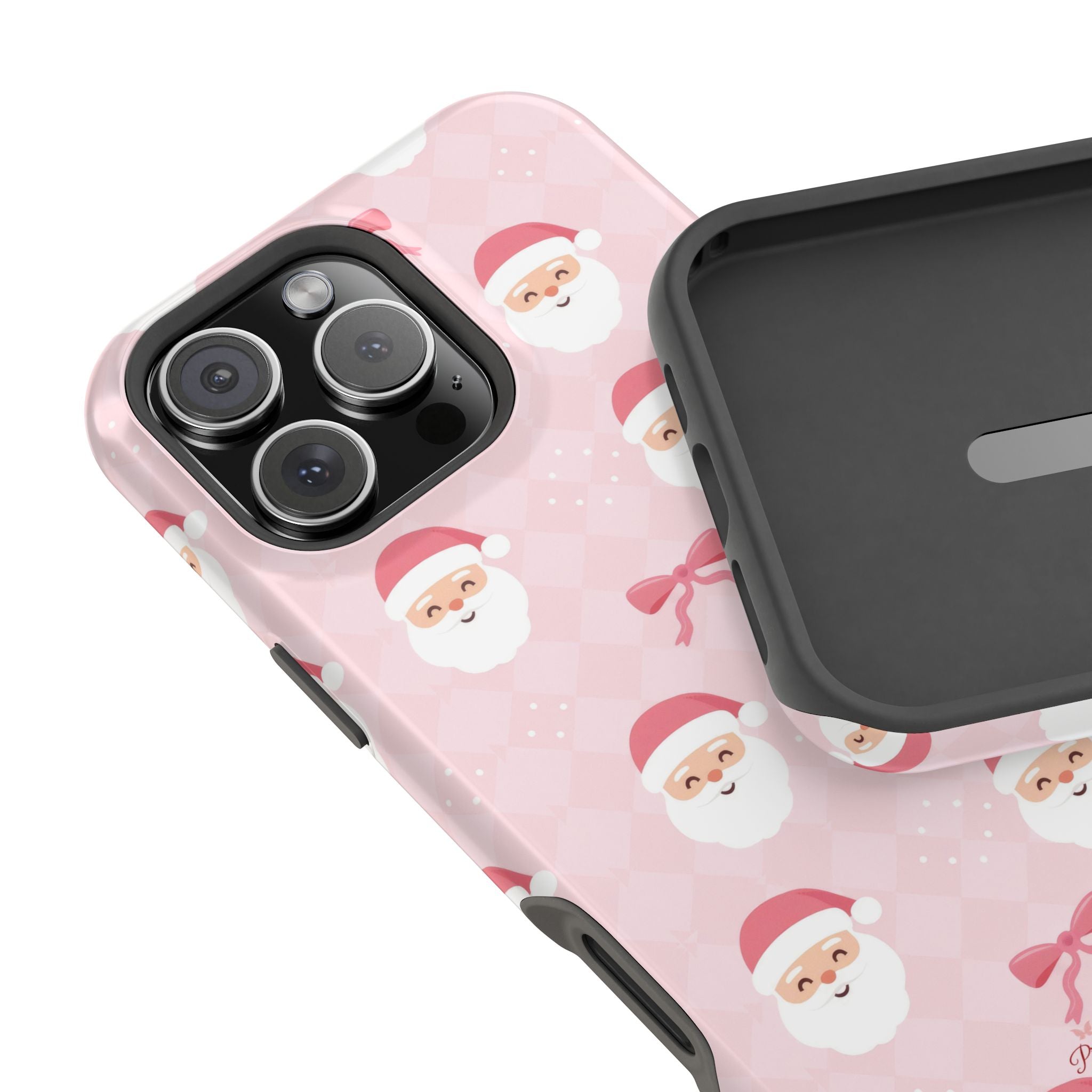 Pink Santa Bows Magnetic iPhone Case