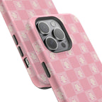 Pink Checkered Ghost Magnetic iPhone Case