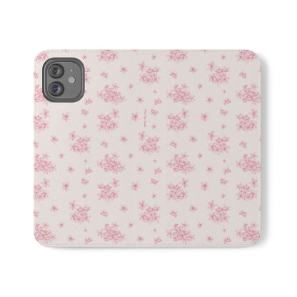 Pink Bloom Wallet Flip Case for iPhone