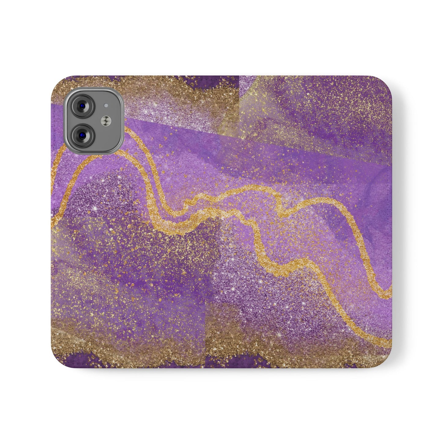 Amethyst Sparkle Wallet Flip Case-Phone Case-Printify-iPhone 12 Mini-PINK SKY SPARKLE-Protective wallet flip case for smartphones with 360° protection, fold-over design, card slots, and stylish pattern options. Perfect for adding a fashionable touch while keeping your phone safe. Available in a variety of designs including bold, elegant, and chic styles.