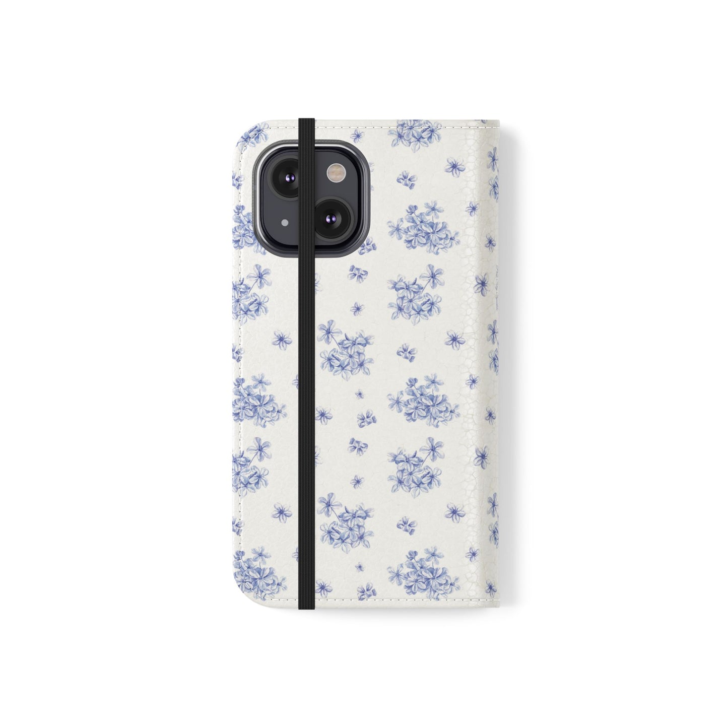 Blue Bloom Wallet Flip Case for iPhone