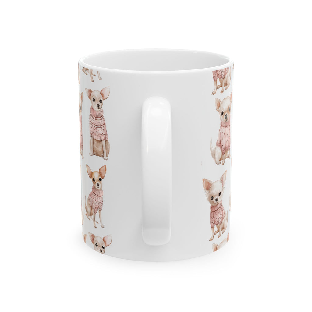 Fancy Toy Chihuahua Ceramic Mug — Cute Dogs in Sweaters 11oz & 15oz