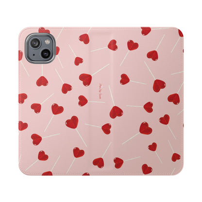 Sweetheart Sucker Wallet Flip Case-Phone Case-Printify-iPhone 14 Plus-PINK SKY SPARKLE-Protective wallet flip case for smartphones with 360° protection, fold-over design, card slots, and stylish pattern options. Perfect for adding a fashionable touch while keeping your phone safe. Available in a variety of designs including bold, elegant, and chic styles.