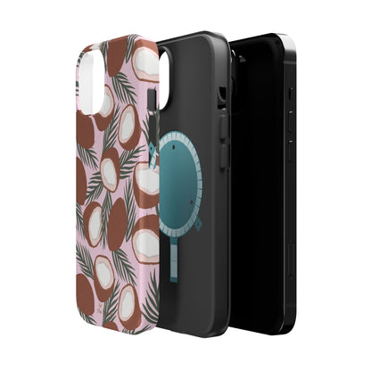 Coque magnétique pour iPhone Motif adorable bouquet de noix de coco