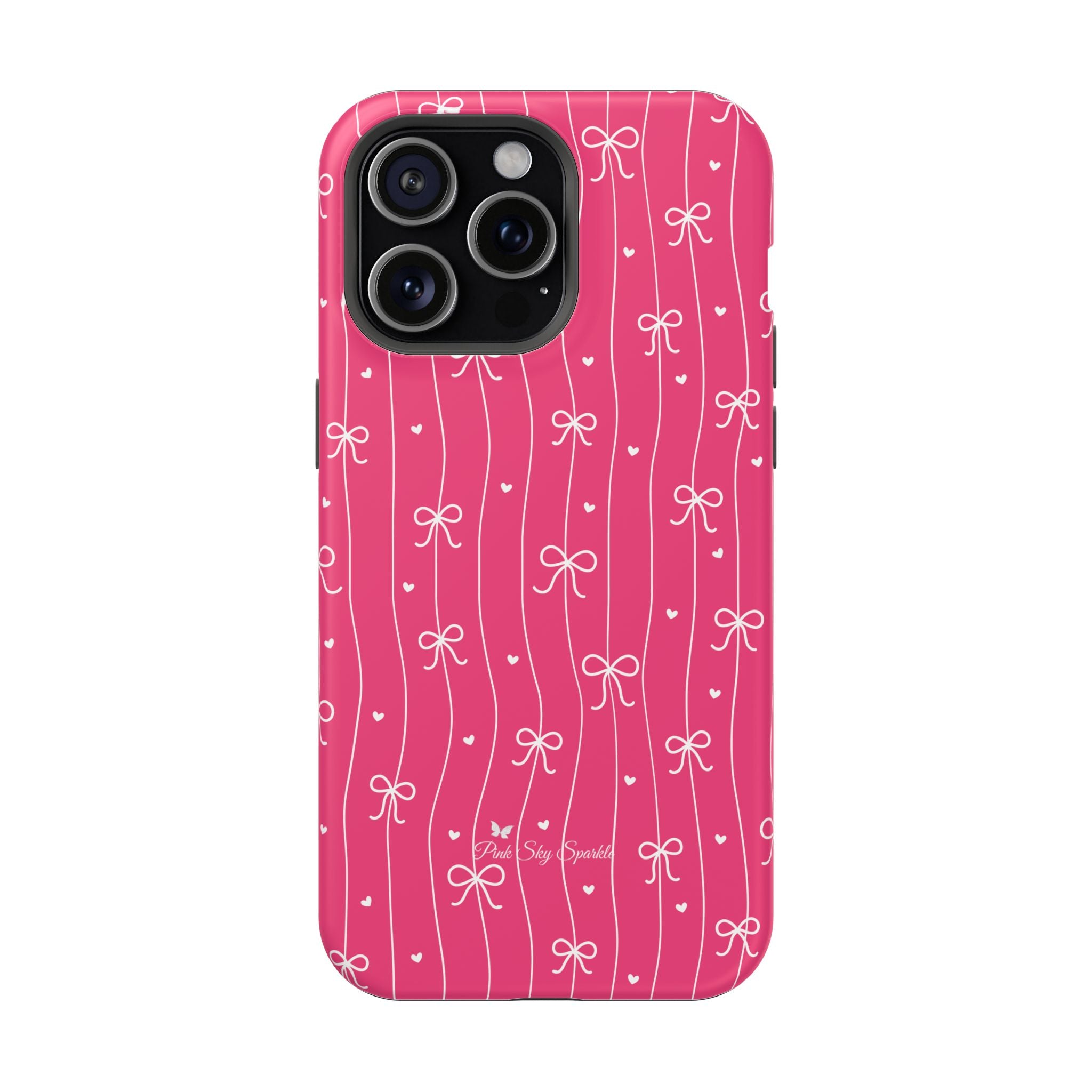 Hearts & Bows | Pink Magnetic iPhone Case