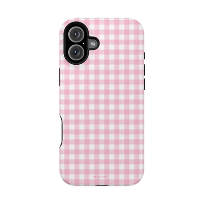 Pink Gingham Magnetic iPhone Case