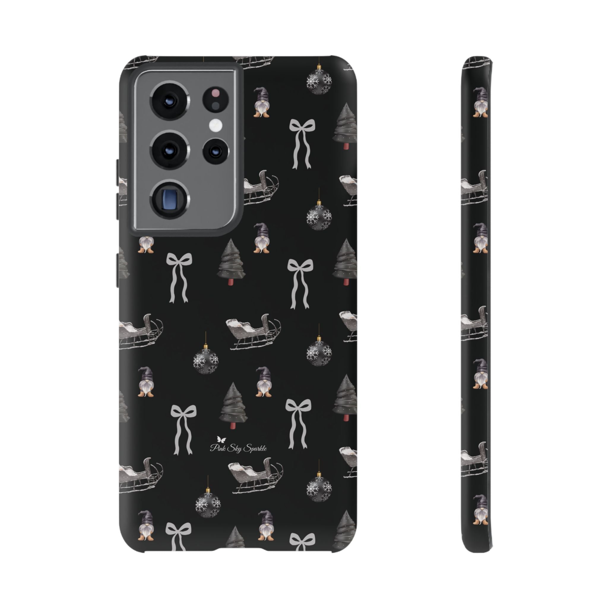 Sleigh in Grey Samsung Galaxy Phone Case – Chic Monochrome Christmas Edition