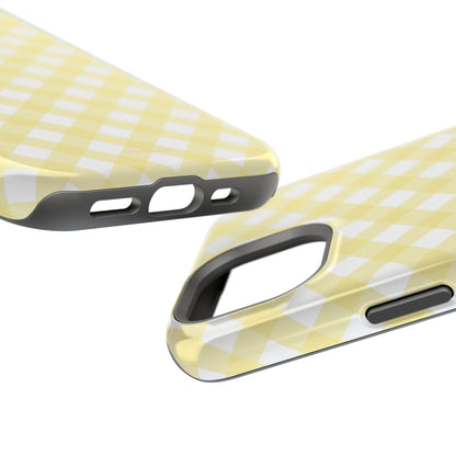 Cottage Chic Yellow Gingham Magnetic iPhone Case