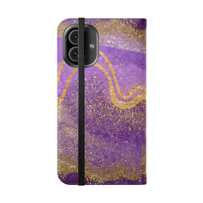 Amethyst Sparkle Wallet Flip Case-Phone Case-Printify-PINK SKY SPARKLE-Protective wallet flip case for smartphones with 360° protection, fold-over design, card slots, and stylish pattern options. Perfect for adding a fashionable touch while keeping your phone safe. Available in a variety of designs including bold, elegant, and chic styles.